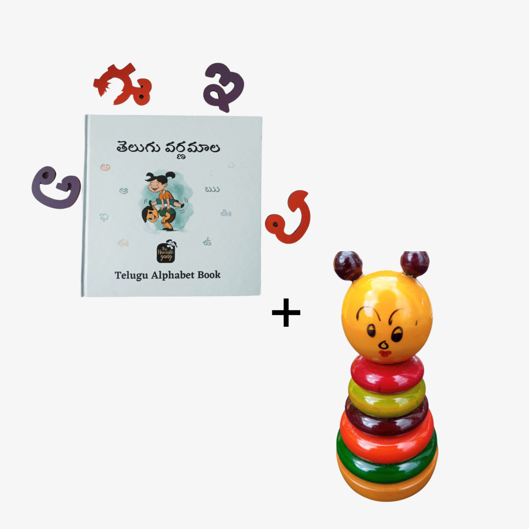 Telugu Varnamaala + Wooden Stacking Toy