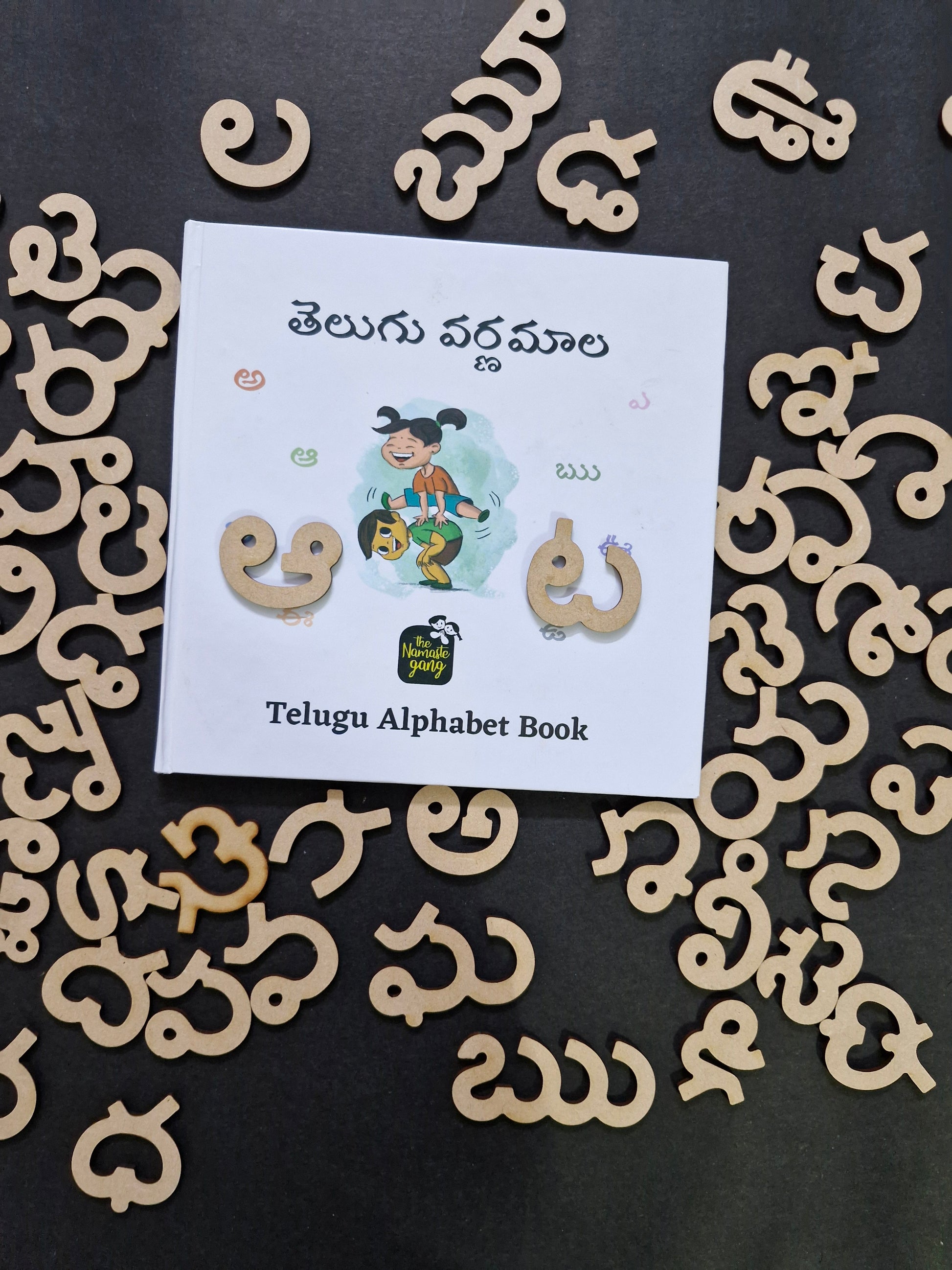 Telugu Varnamaala and wooden letters 